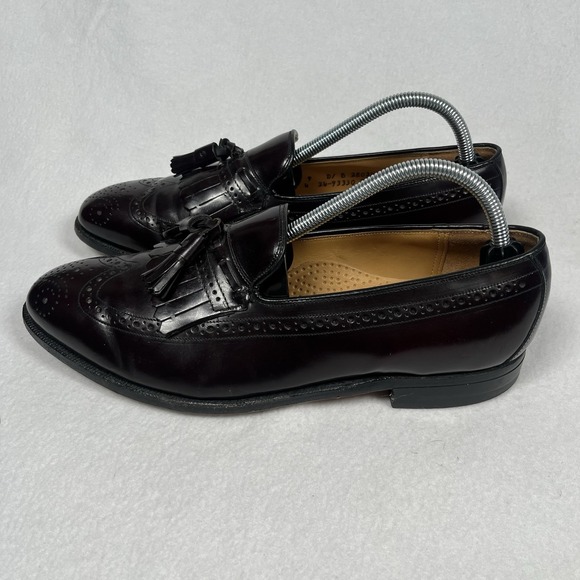 JOHNSTON & MURPHY Limited Leather Burgundy Kiltie Tassel Wingtip Loafer USA Sz 9 main image 7